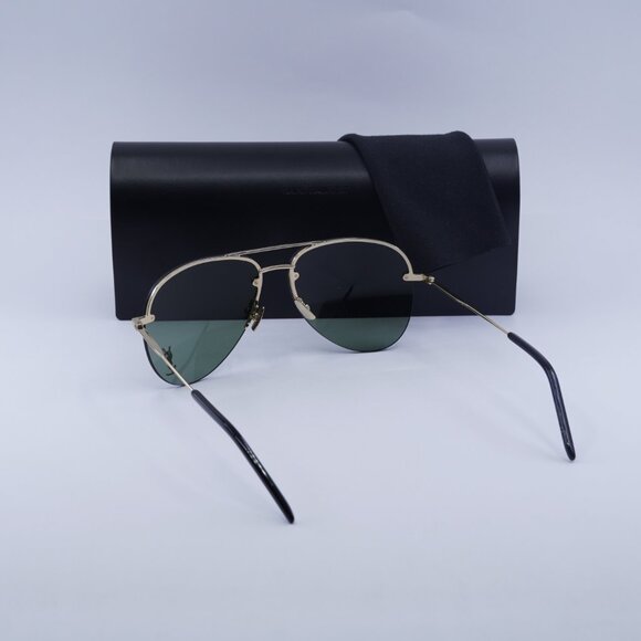 Saint Laurent CLASSIC 11 M 003 Aviator Sunglasses - Gold/Green - Picture 4 of 11
